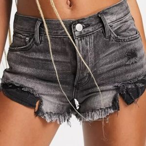 Free People shorts in washed distressed black denim - size 25